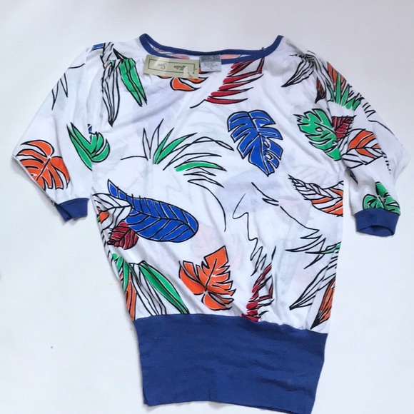 NWT Vintage Helen Sue Leaf Print Top - Picture 2 of 8